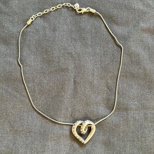 Brighton silver heart necklace. Like new.